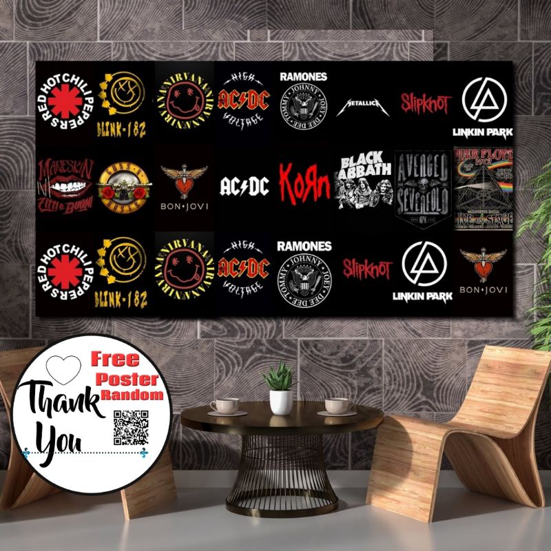 Murah (16PCS)  Poster dinding Band retro aesthetic Kamar Cowok Distro aesthetic wall collage wall ar