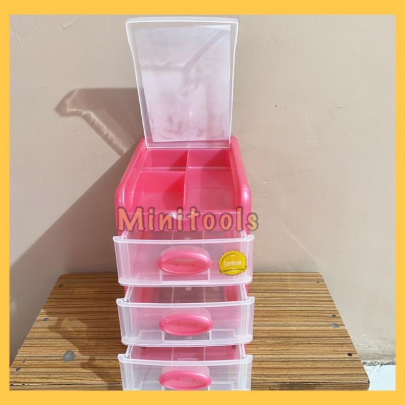 Laci Mini Plastik 3 Susun 1 Laci Atas Shinpo SIP 363 C4 Felicia