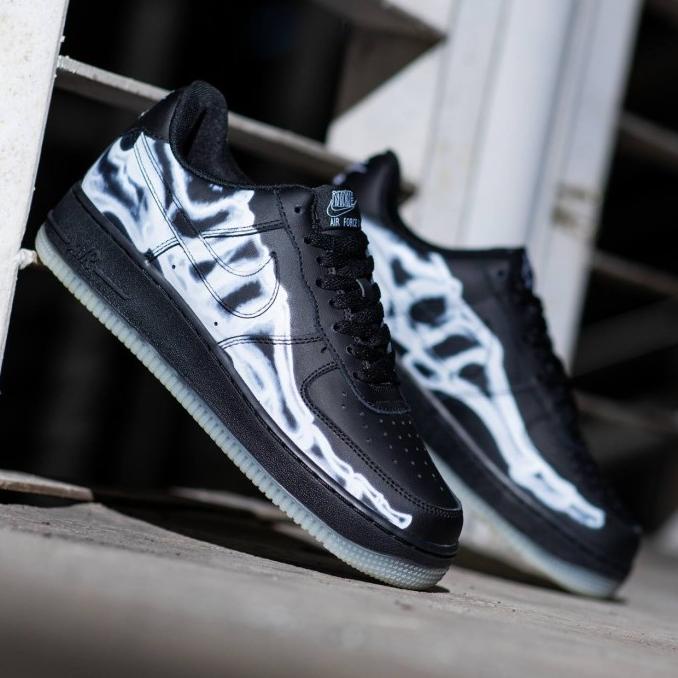 SEPATU NIKE AIR FORCE 1 LOW BLACK SKELETON ORIGINAL HIGH PREM TERMURAH DF86546DFD