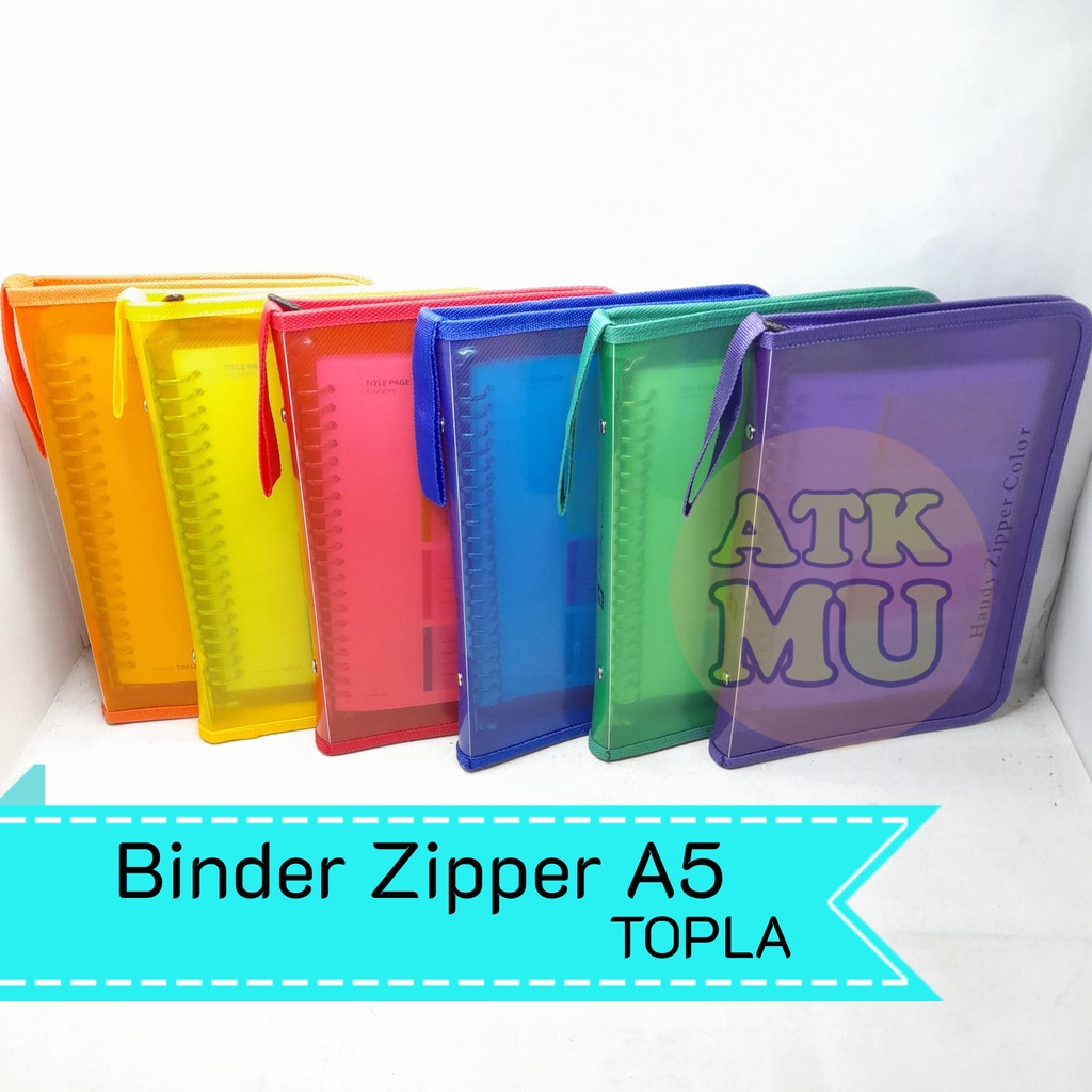 

Binder Zipper TOPLA A5 Note Buku Ring Loose Leaf