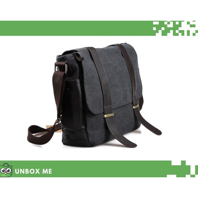 Tas Selempang Pria Korea Model Casual - Tas Kerja / Tas Kuliah Hitam