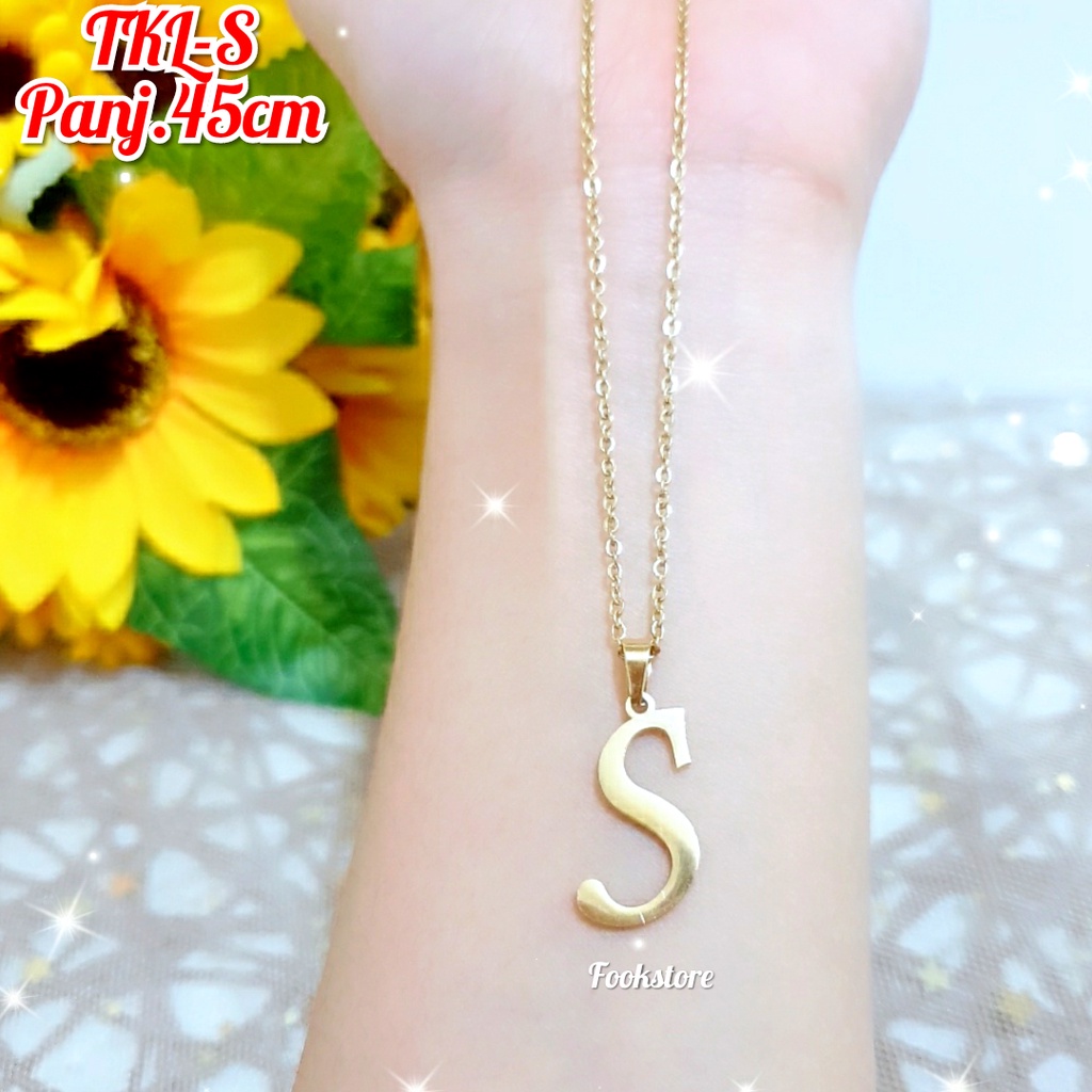 TERMURAH KALUNG NAGITA HURUF /TITANIUM/ANTI KARAT