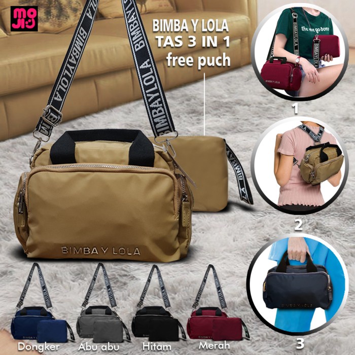 TAS SELEMPANG IMPORT WANITA SPANYOL BAMBI Y SUPREM - TAS RANSEL FASHION HANGOUT 3 IN 1 - MOJI