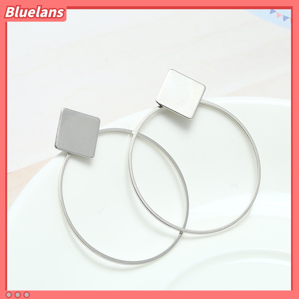 Bluelans Fashion Geometry Diamond Women Ear Hoop Travel Club Jewelry Round Earrings Gift