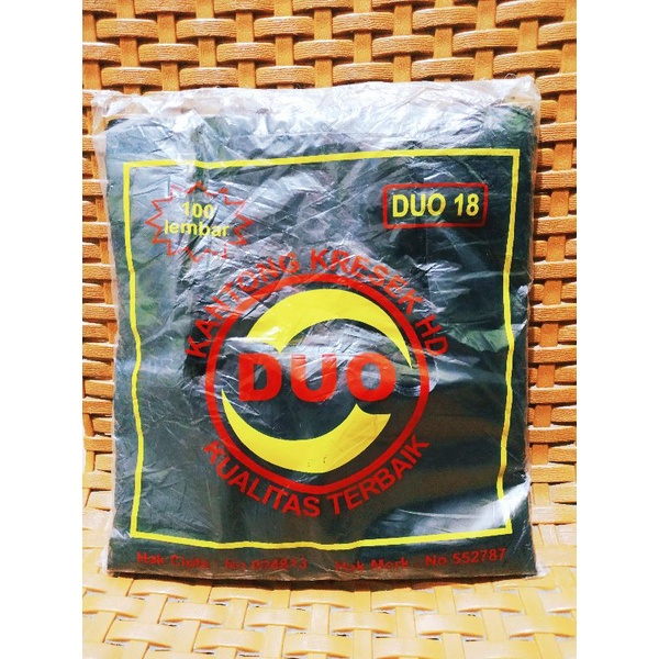 KR002 Kantong Kresek Plastik Duo HD Ukuran 18cm Hitam 100pcs