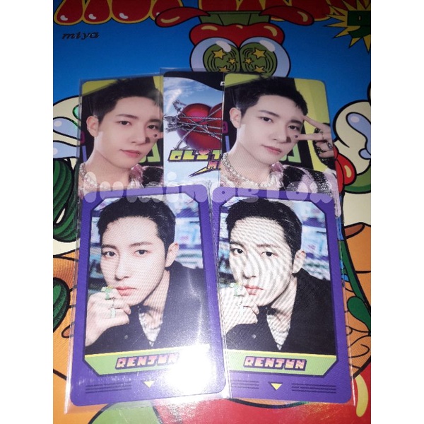 Photocard renjun matching game card glitch mode set