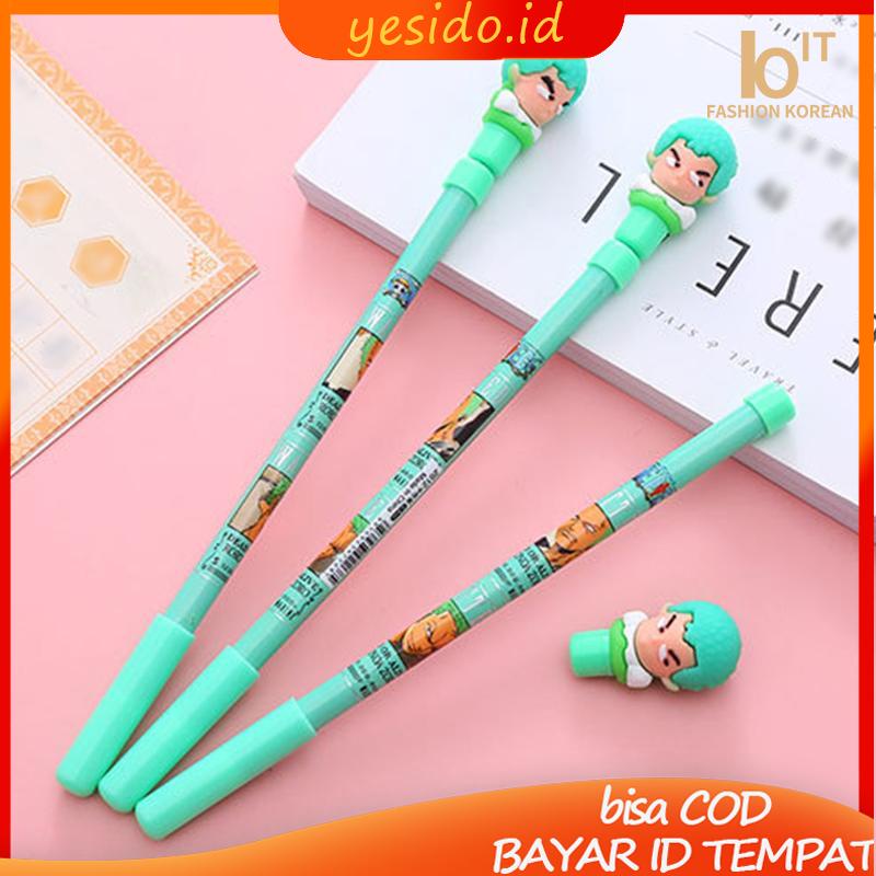

[COD✨Ready stock]Spinning Pen Pulpen Putar Karakter Anti Stress Pena Mainan Anak Spinner Balance One Piece-YES