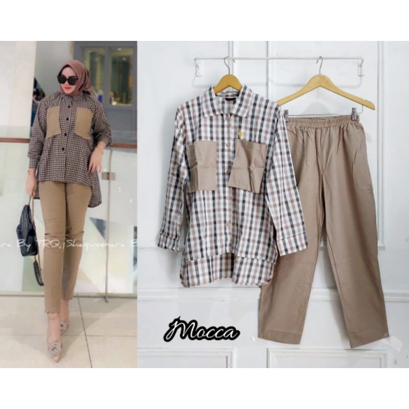 3 in 1 One Set  Cel Linen Premium Katun Haruka Nsw//Setelan Celana Linen//Set Wanita Simple