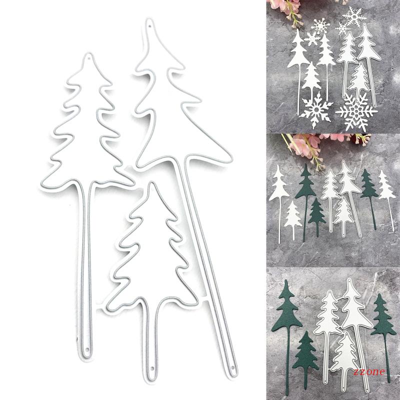 Zzz Cetakan Stensil Cutting Dies Motif Pohon Natal Bahan Metal Untuk Scrapbook / Craft DIY