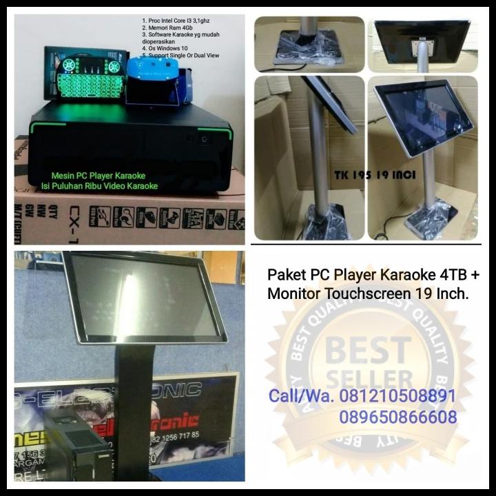 Paket Mini Pc Karaoke 4Tb + Led Touchscreen 19 Inch