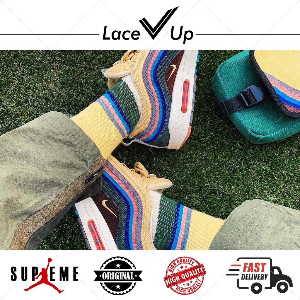 Kaos Kaki Wave Pattern AM 1/97 x Sean Socks - Lace Up Socks