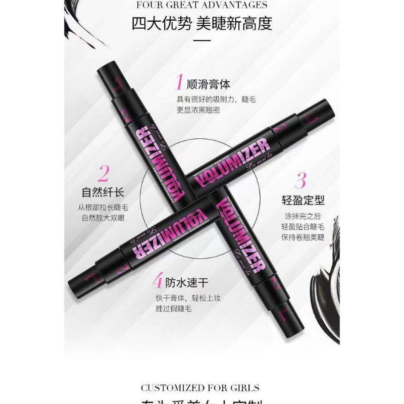 Mascara volumizer 2in1 2 step eyelash melentikkan bulu mata