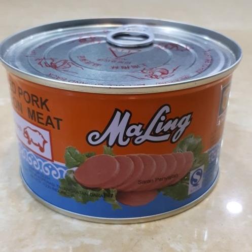 

codeS8e8D--Ma Ling Luncheon Pork 397gram TTS Canned / Daging Babi Maling