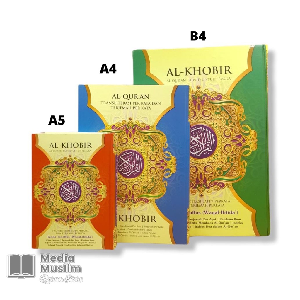 AL-QUR'AN AL-KHOBIR A4 (UKURAN BESAR) Terjemah Perkata ARAB & LATIN ORIGINAL