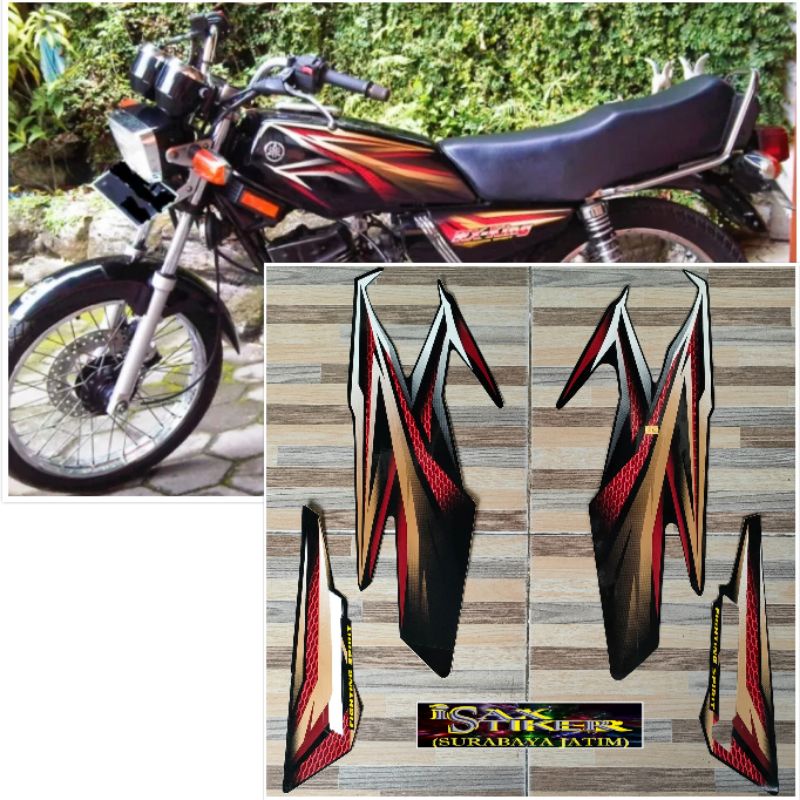 striping original Yamaha RX KING hitam gold tahun 2005