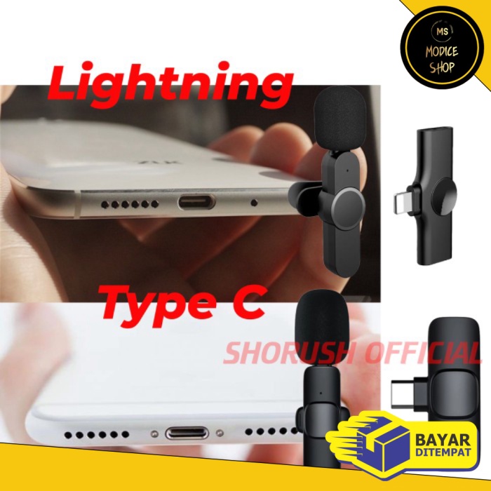 Dijual Shorush MI-2 Dual Microphone Mic Clip On Wireless 2.4Ghz VLOG Youtuber - 2 Mic Type C Berkual