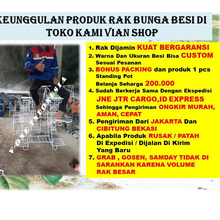 wb✴Promo❀ Rak Bunga Besi Susun 3 Minimalis Tanaman Hias Aglonema Bertingkat 20 Dudukan Kotak Bulat B