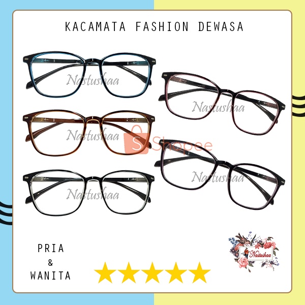 Kacamata Fashion Lensa Normal Bingkai Kotak Gagang Per Kaca Mata Transparan Gaya Untuk Pria dan Wanita NOCASE