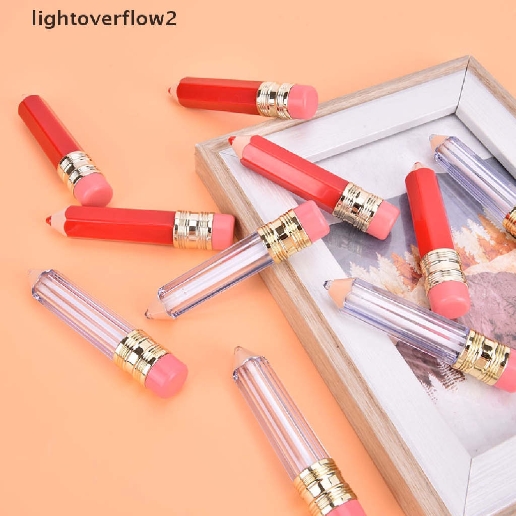 (lightoverflow2) 5pcs / Set Botol Kontainer Lip Gloss Kosong 5ml Bentuk Pensil Untuk Makeup / Kosmetik Wanita (ID)