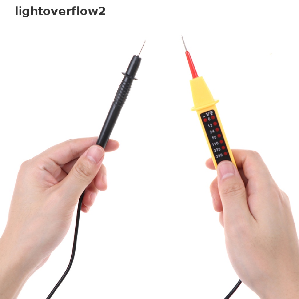 (lightoverflow2) Pena Tester Voltase AC DC 8 IN 1 6V-380V Dengan Sensor Detektor Power