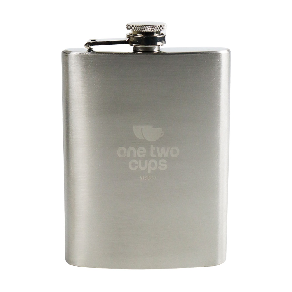 Botol Minum OMHAMCSV Wine Flask Bentuk Kotak 8oz - Silver