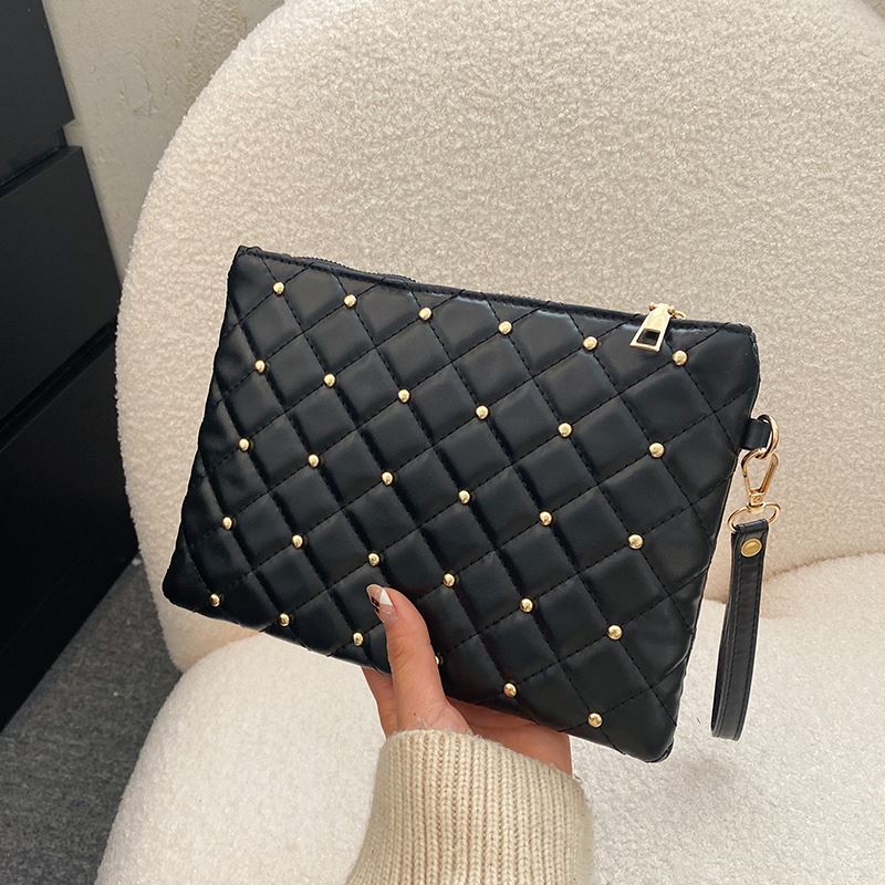 BJ28013 - BLACK/WHITE - TAS POUCH WANITA FASHION IMPORT MODIS ELEGAN TERMURAH TERLARIS TERBARU BAGSTORE JAKARTA TAS BATAM JT8013