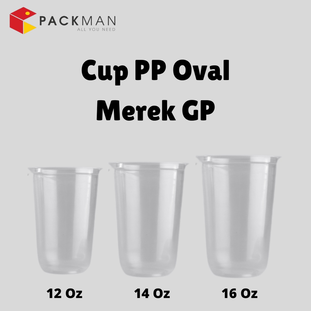 CUP OVAL 12oz 7gr, 14oz 7gr dan 16oz  8gr merek GP 1 DUS (isi 1000 pcs) TEBAL dan MURAH