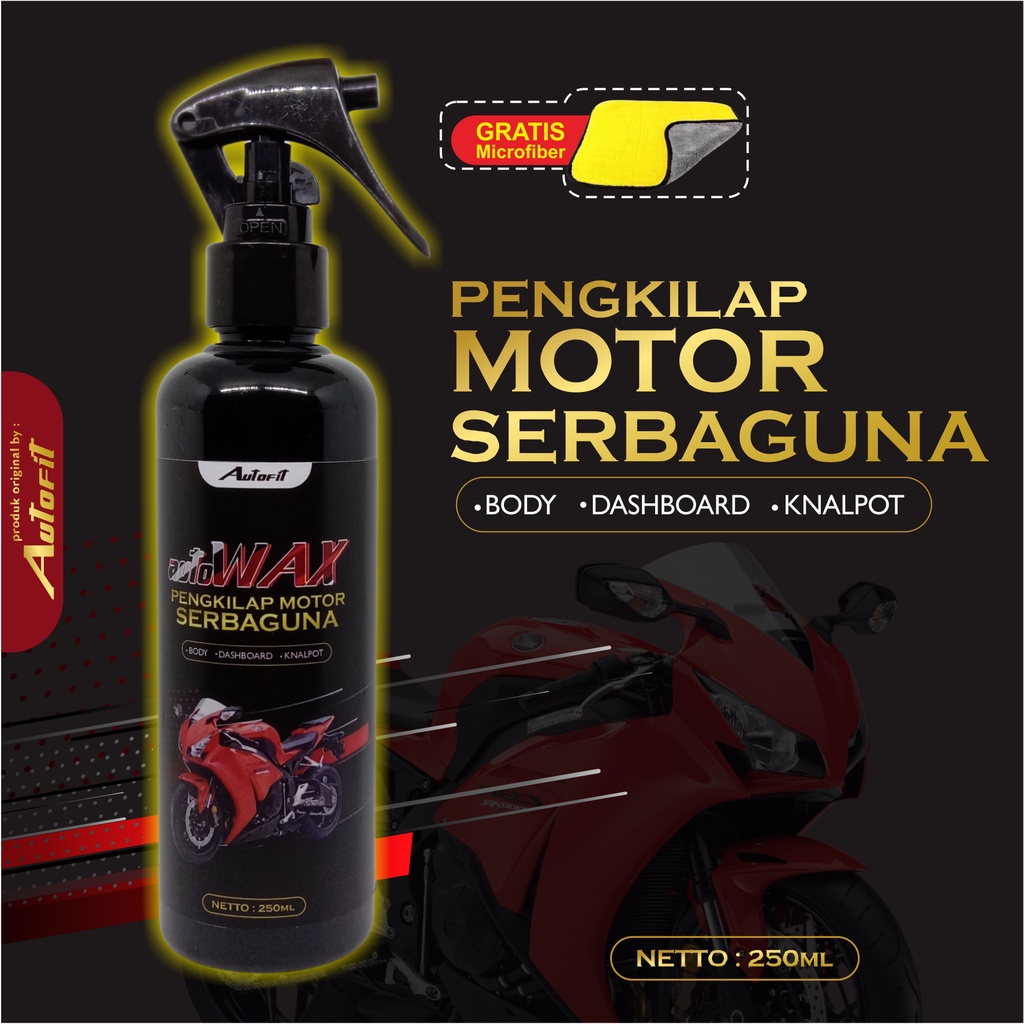 [Autofit] Pengkilap Body Motor Glossy | Penghitam & Anti Debu Motor