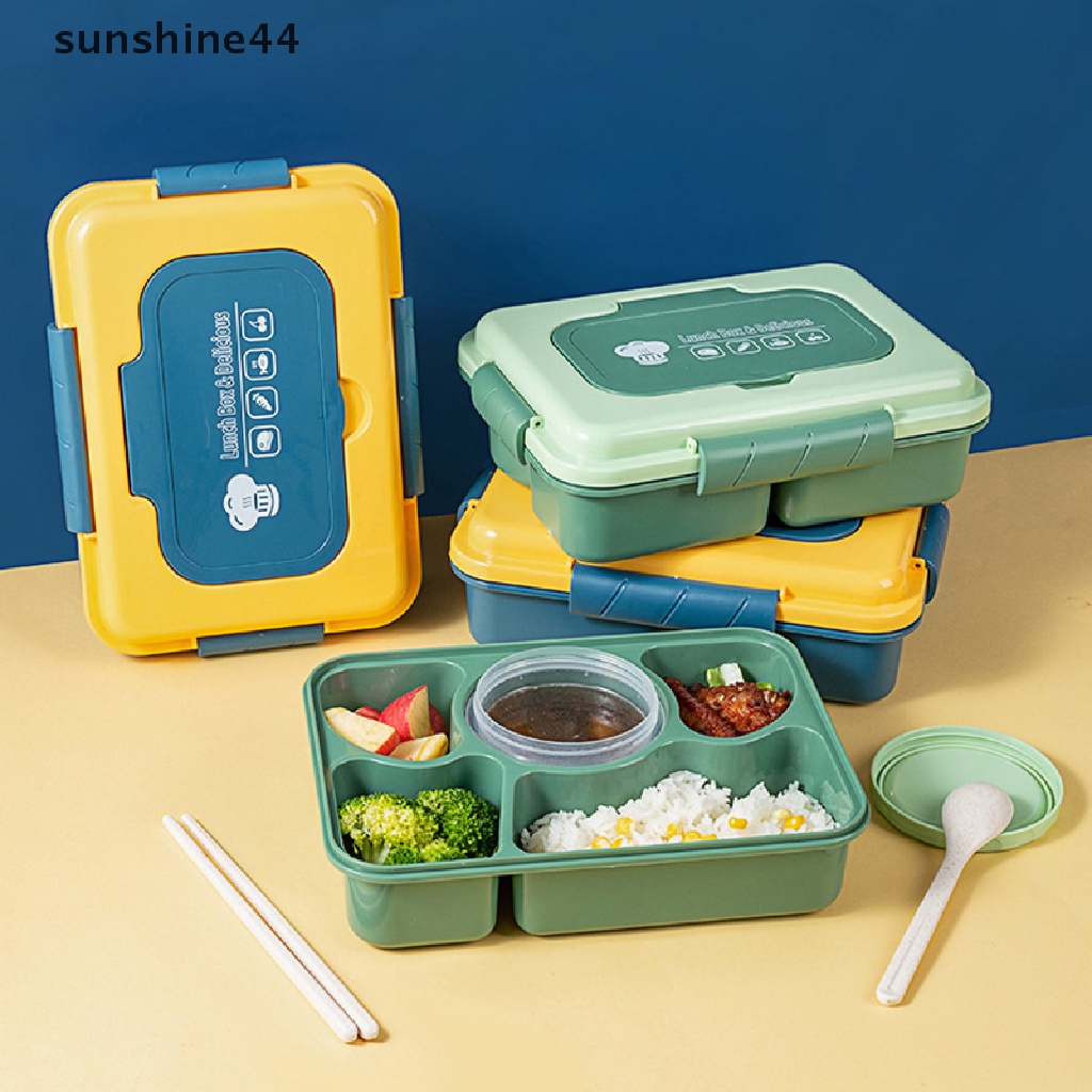 Sunshine Kotak Makan Siang Portable 4 / 5 Sekat Anti Bocor Untuk Pelajar / Kantor