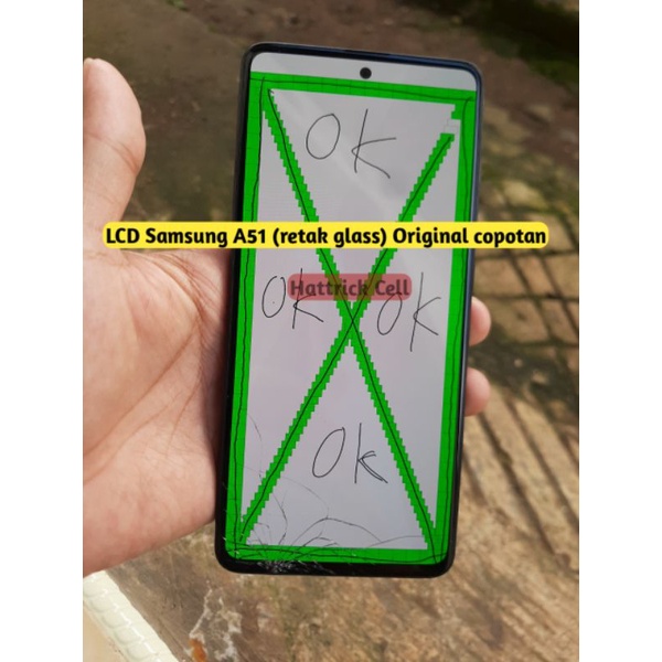 Layar LCD HP Samsung A51 Original Retak Normal Copotan