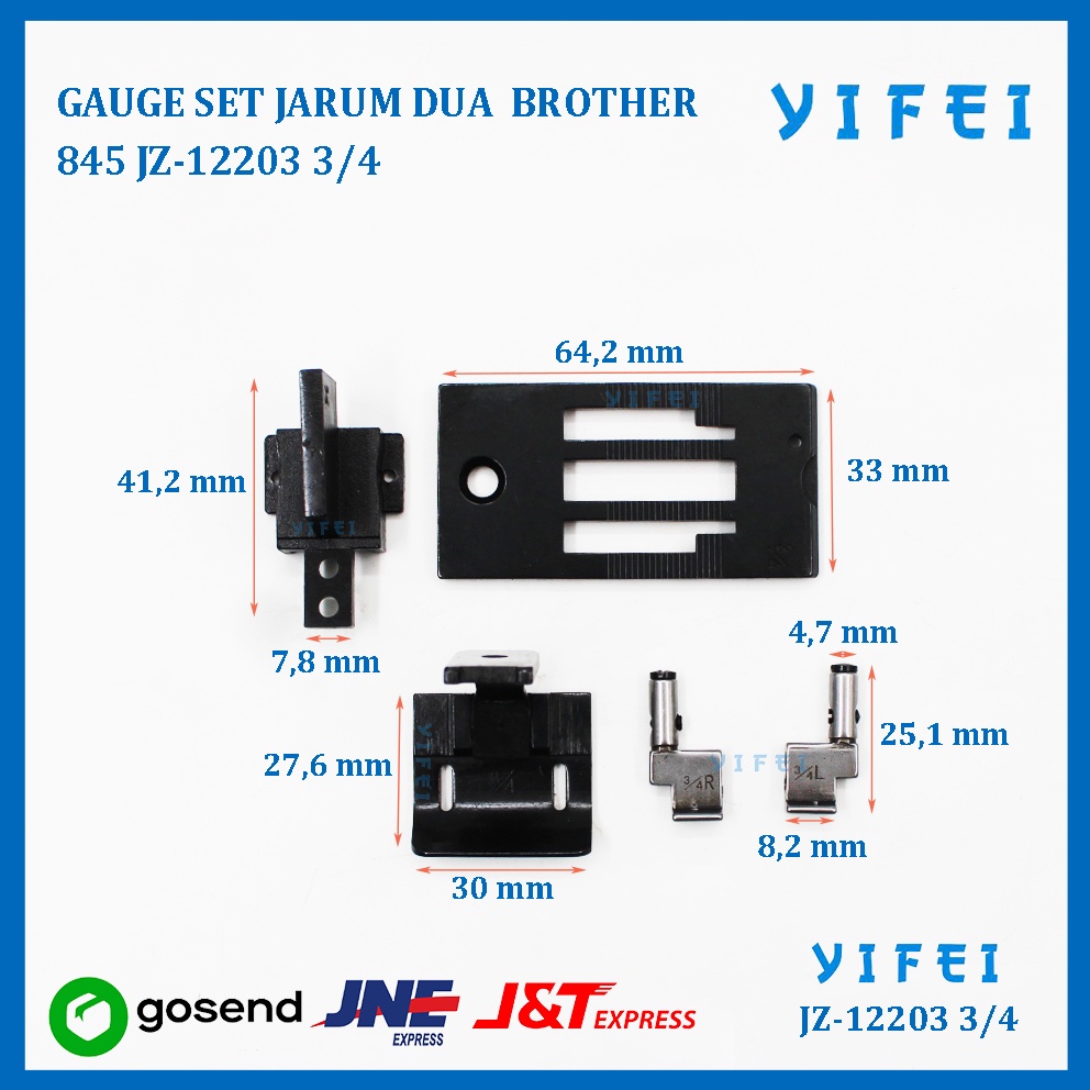 GAUGE SET JARUM DUA BROTHER 845 YIFEI-12203 3/4