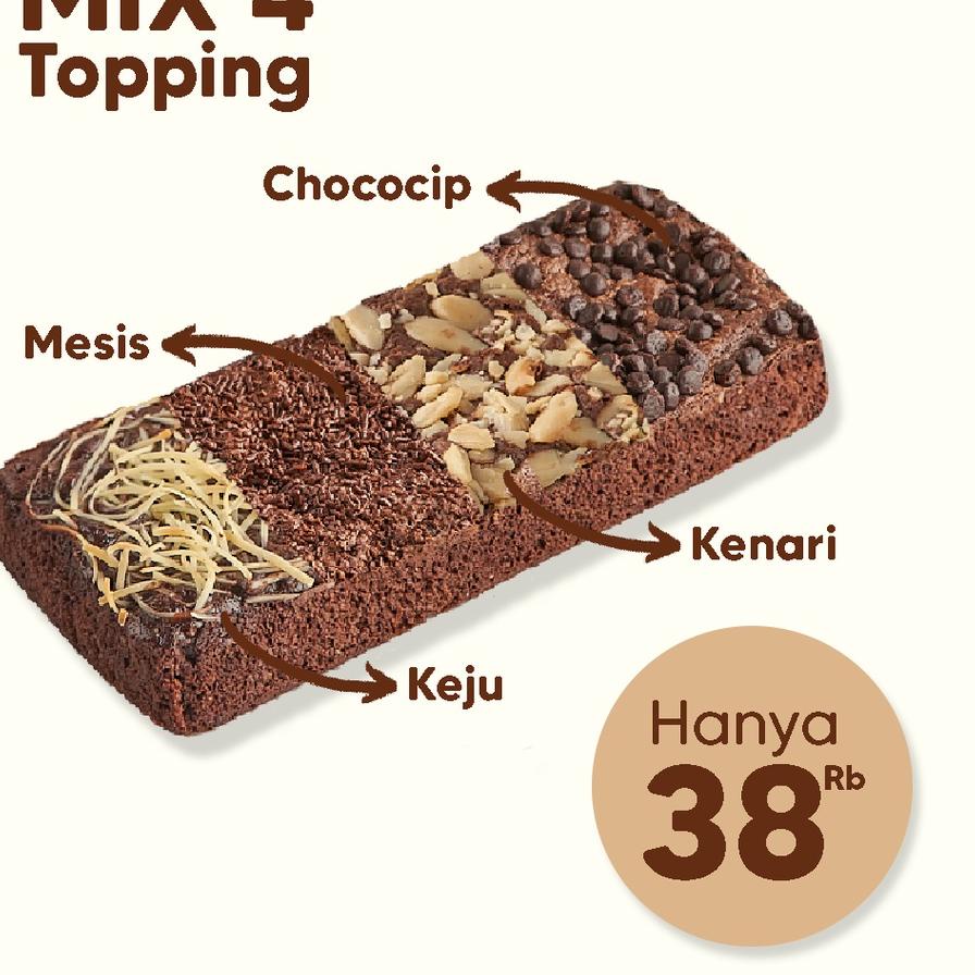 

10.10 Promo Brand Mbun Brownies Panggang Mix Topping ukr 22x10 serbuuu !