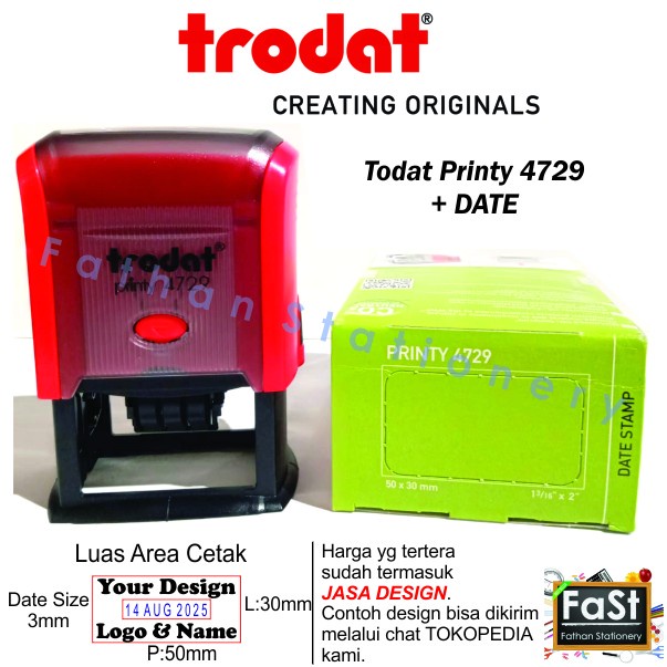 

Cuci Gudang Stempel Trodat Printy Date 4729 + Letter Original Promo