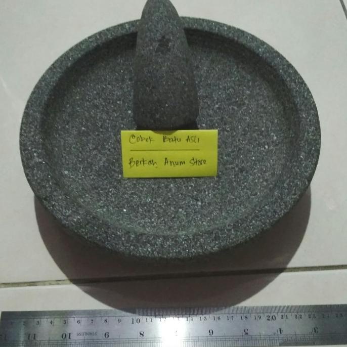 Sale Cobek Batu Asli Bubut Termurah 20cm & Ulekannya /PERALATAN MASAK SET/PANCI PRESTO/PANCI SET/WAJ
