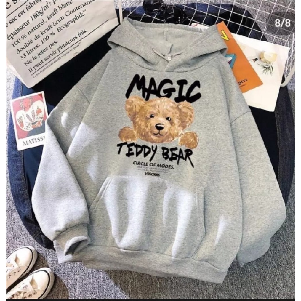 TERBARU!!! Magic Tedy Bear Hoodie Pria Wanita 2022/ Hoodie wanita terbaru 2022 / Sweater hoodie jumbo / hoodie cewek Cowok korean style / switer Wanita dewasa terbaru 2022 keren distro / Hoodie Wanita Polos Tebal / Sweater Wanita Kekinian