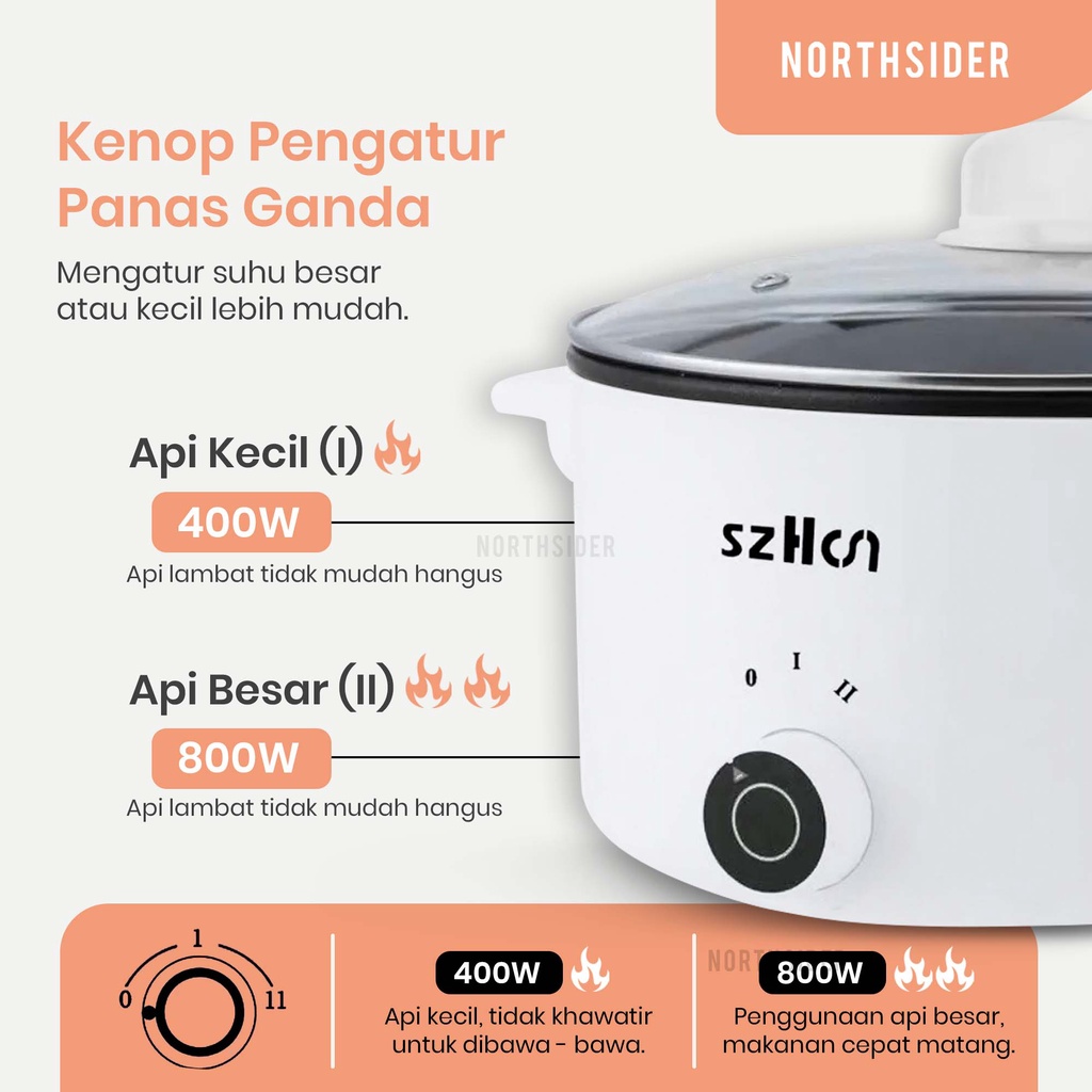 FOOD STEAMER ELECTRIC 2.5L | PANCI KUKUS LISTRIK JZ-22