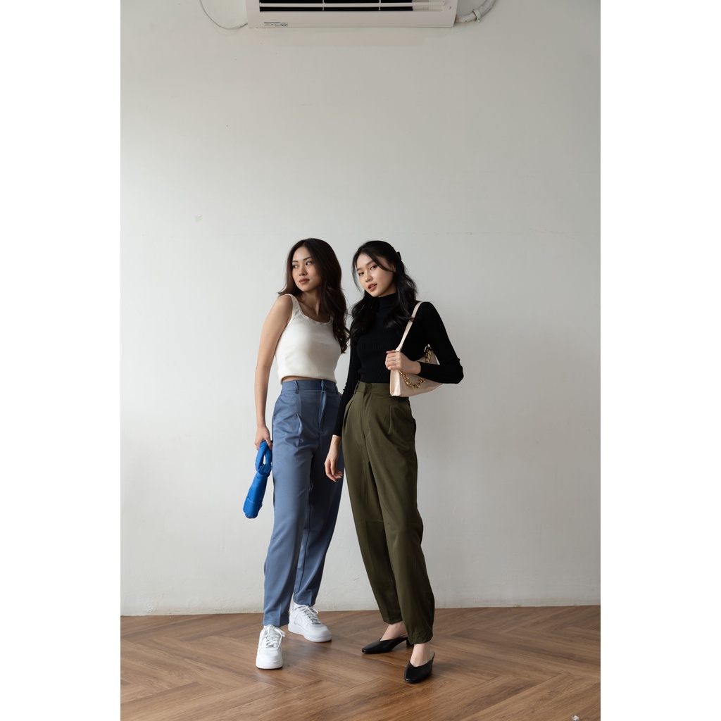 Busan Semi Jogger Pants - Celana Jogger Wanita - Celana High Waist - Celana Kantor Panjang - Celana Anti Kusut - Celana Korea Wanita - Celana Formal / Casual - Petite Friendly