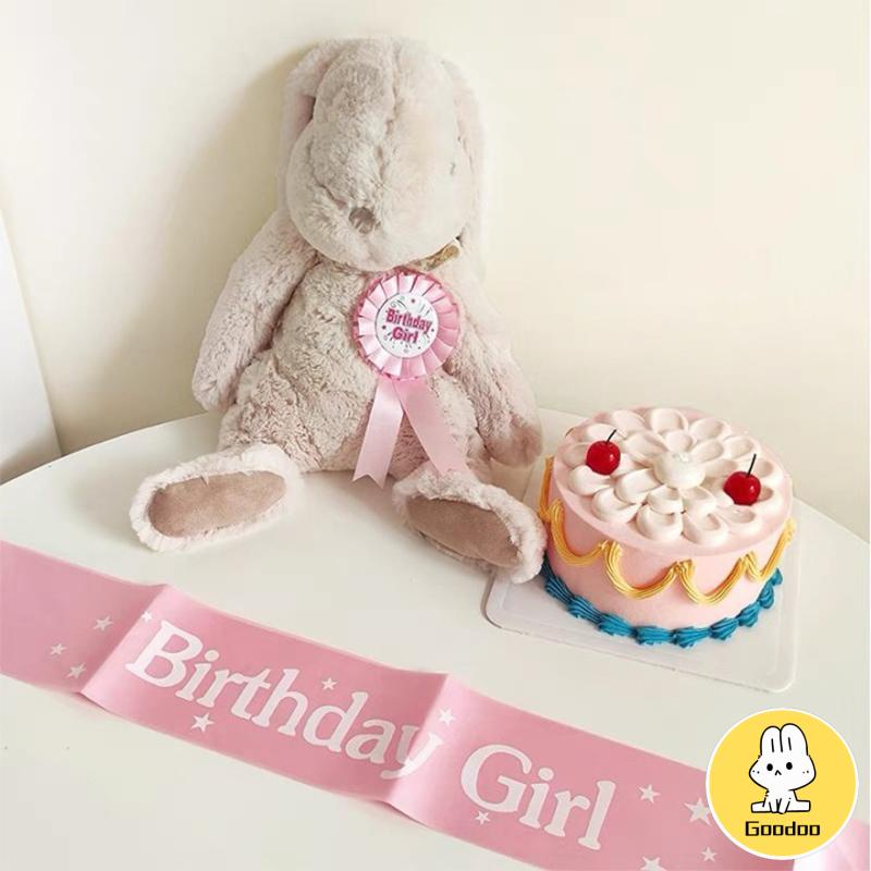 Selempang Sash Dekorasi Ulang Tahun Korea Birthday Satin Sash Girl Selempang Ulang Tahun Birthday Sash Birthday Queen Princess Aksesori Dekorasi Pesta -Doo