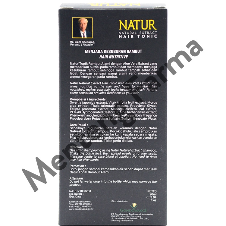 Natur Hair Tonic Aloe Vera Extract 90 ML - Vitamin Kesuburan Rambut
