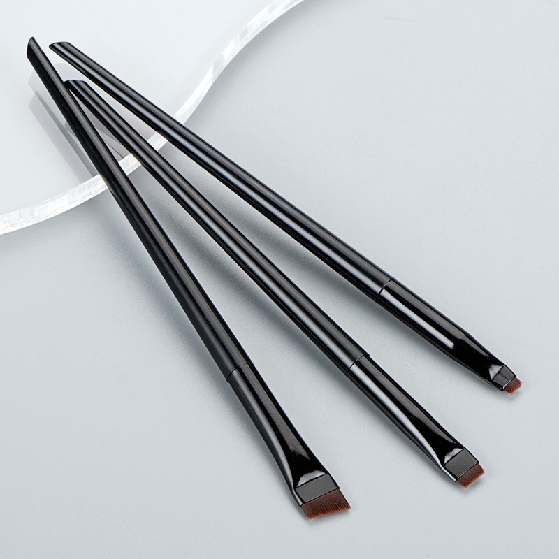 3 Pcs / Set Brush Blending Alis Eyeliner Portabel Model Datar Untuk Makeup