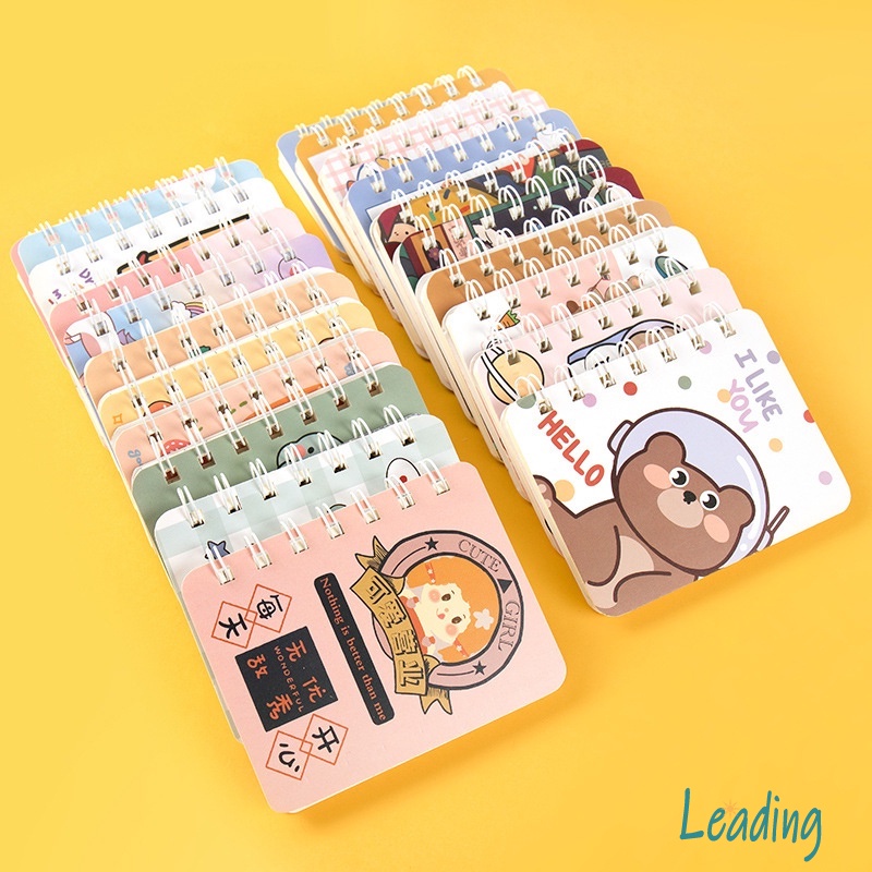 A7  Rollover Coil Buku Notebook Mini Kartun Lucu Mini Notebook Diary Portable Notebook Journal Alat Tulis-Le-4