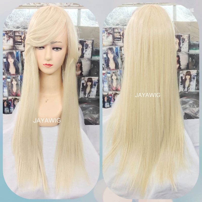 Wig Panjang Rambut Palsu Wanita Warna Blonde