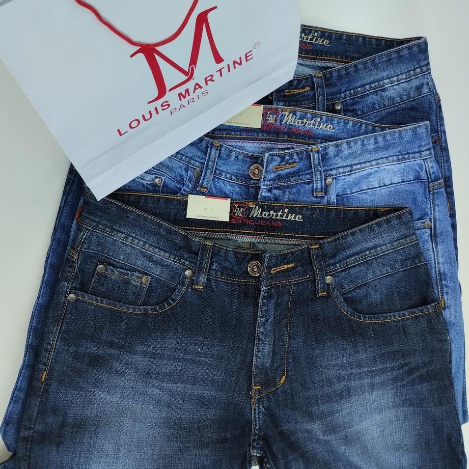 10.10 FLASH SALE Celana Jeans Lois Martine Pria Original Asli 100% Panjang Jumbo Premium Size 28-38 Denim Selvegde Standar Slimfit Model Terbaru - Louis Asli Cowok Kekinian [le -195]