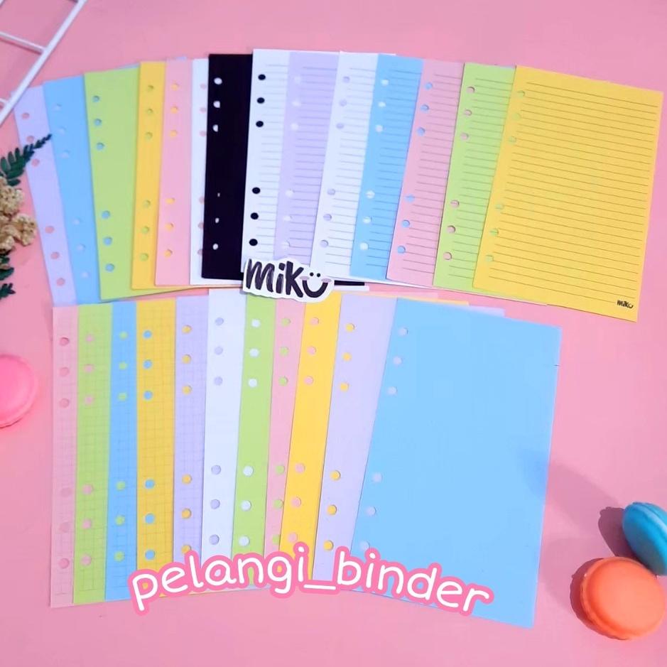 

znxm [A6] isi binder loose leaf garis polos ukuran A6 qhay32