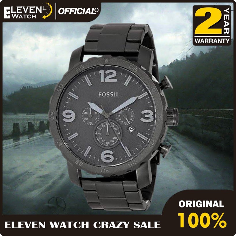 [Promo] Jam Tangan Pria FS JR1401 / JR 1401Nate Chronograph Black Stainless Steel  Garansi 2 Tahun [