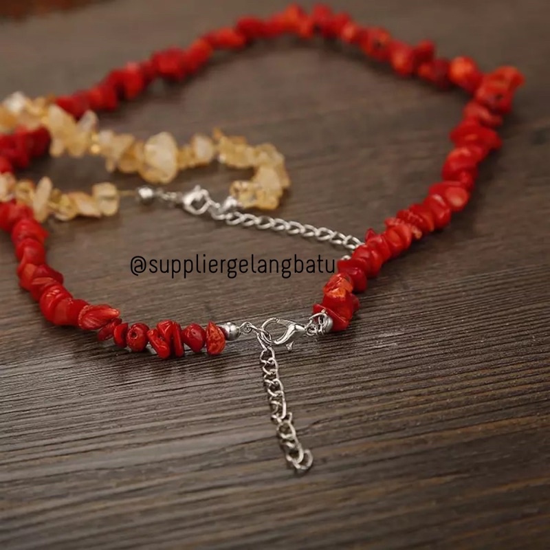 Kalung Wanita Choker Kerikil Natural Stone
