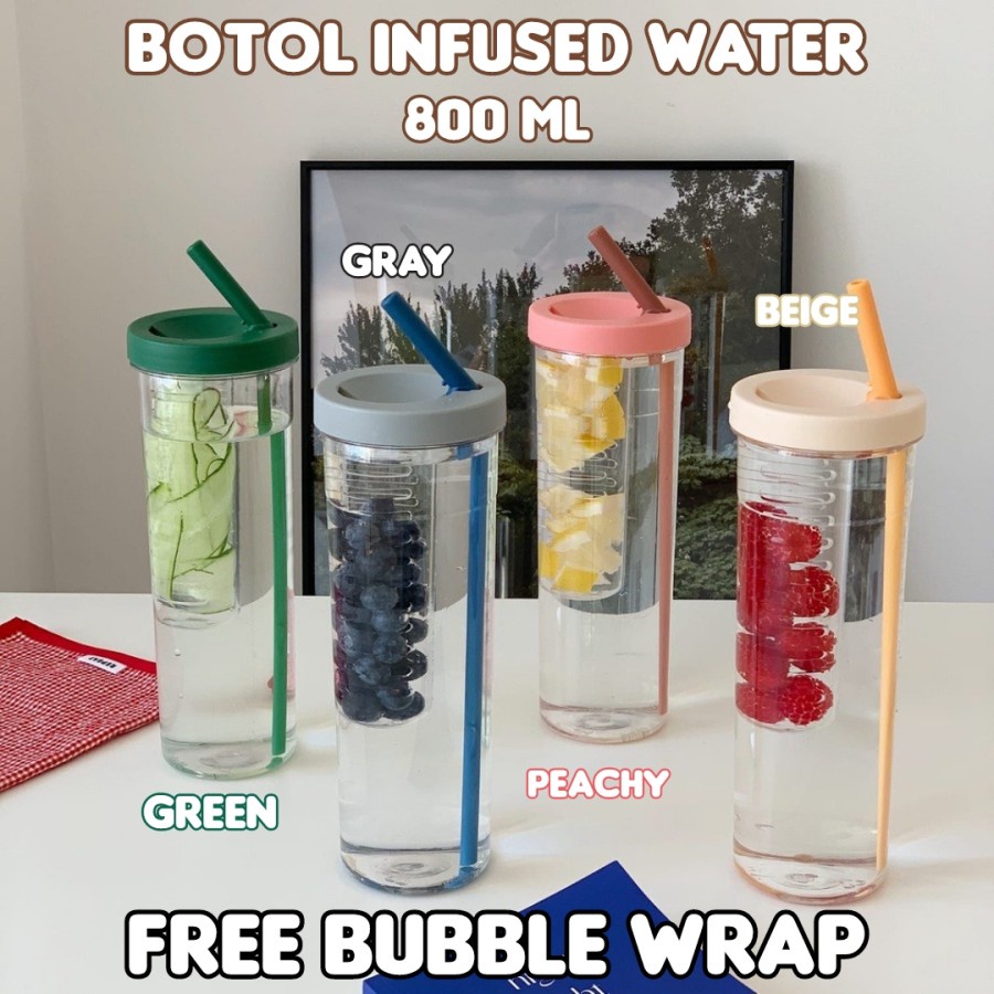 Botol Minum Viral Transparan Infused Water Multifungsi Viral!!