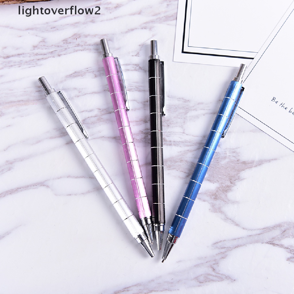 (lightoverflow2) Pensil Mekanik Otomatis 0.5mm Bahan Metal Untuk Menulis / Menggambar