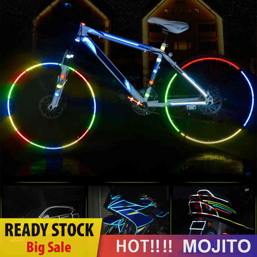 Stiker Reflektif Fluorescent Anti Air Ukuran 800cm Untuk Sepeda Mtb