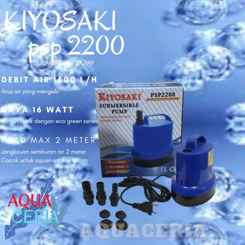 kiyosaki psp 2200 power head pompa celup air aquarium kolam hidrofonik